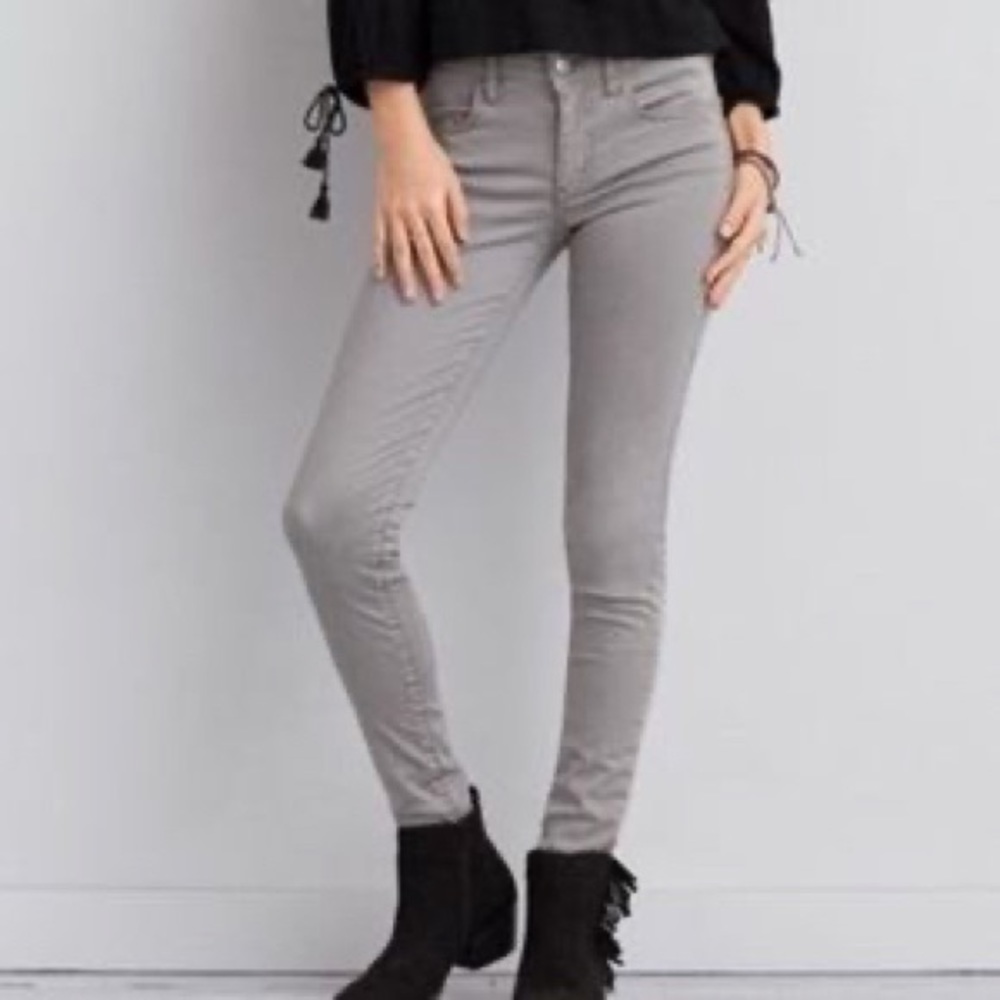 American Eagle grey corduroy jeggings